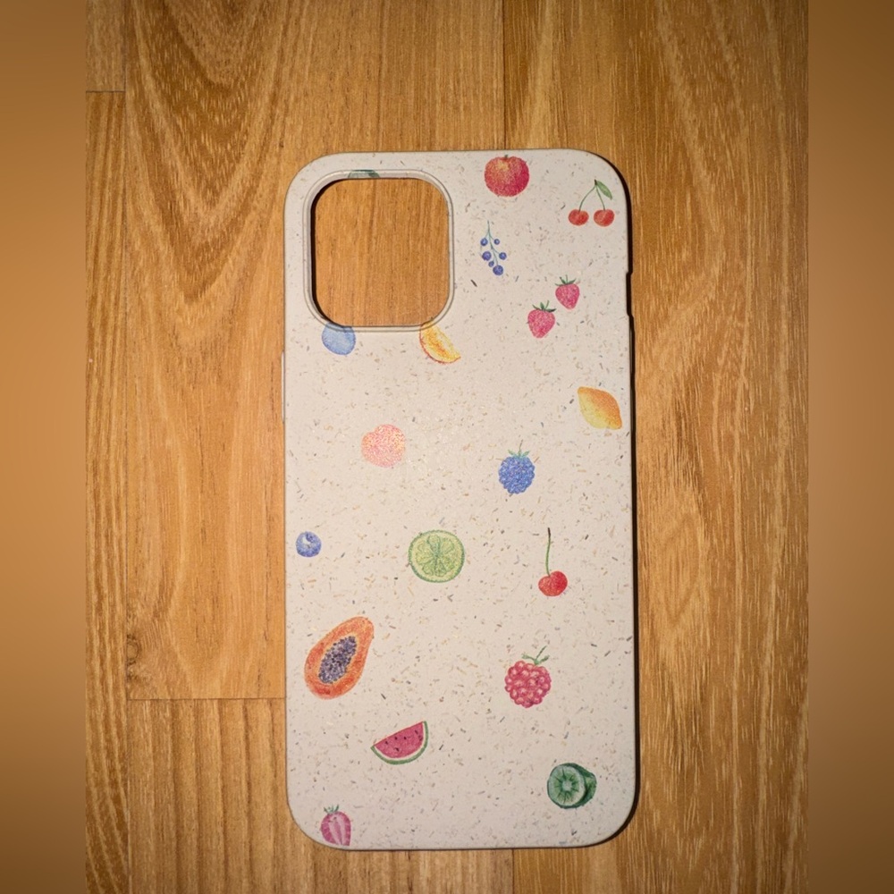 iPhone 12 Pro Max Eco-Friendly White Fruit Pattern Phone Case - Unbranded